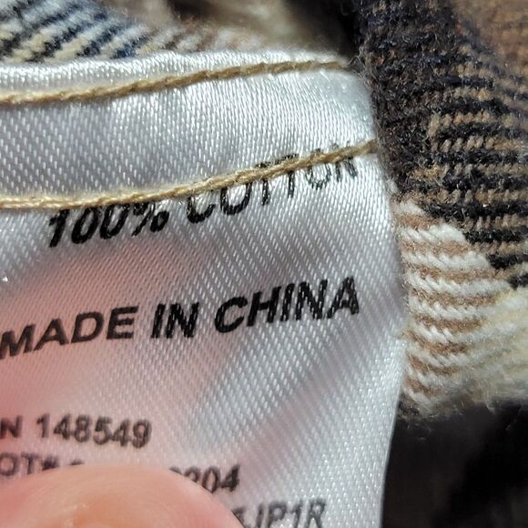 Free Planet LS Full Button Plaid Flannel Shirt w/ Detachable Hood - Size Large - Picture 5 of 5